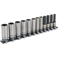 SEALEY Socket Set 12Pc 3/8"sq Drive Deep Lock-On™ 6Pt Metric - Black Series | AK2744B | GSF Car Parts