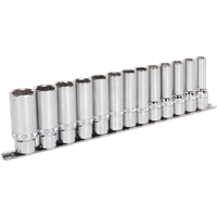 SEALEY Socket Set 13Pc 1/2"sq Drive Deep Lock-On™ 6Pt Metric | AK2745 | GSF Car Parts