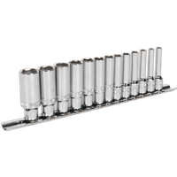SEALEY Socket Set 13Pc 1/4"sq Drive Deep Lock-On™ 6Pt Metric | AK2747 | GSF Car Parts