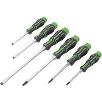 SEALEY Hammer-Thru Screwdriver Set Hi-Vis Green 6Pc | AK4940HV | GSF Car Parts