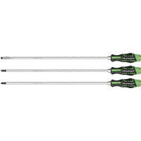 SEALEY Extra-Long Hammer-Thru Screwdriver Set Hi-Vis Green 450mm 3Pc | AK4942HV | GSF Car Parts