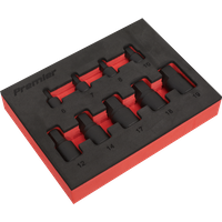 SEALEY Low Profile Impact Hex Socket Bit Set 1/4" & 3/8" Sq Drive 9Pc - Metric | AK5525 | GSF Car Parts