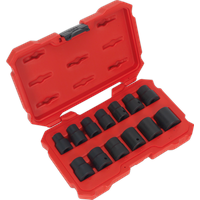 SEALEY Impact Socket Set 13Pc 1/2"sq Drive Lock-On™ 6Pt Metric | AK5616M | GSF Car Parts