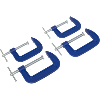 SEALEY G-Clamp Set 75mm & 100mm - 4Pc | AK6003SET | GSF Car Parts