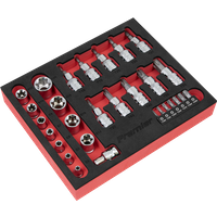 SEALEY Trx-Star* Socket & Security Bit Set 29Pc 1/4"sq & 3/8"sq Drive | AK6193 | GSF Car Parts