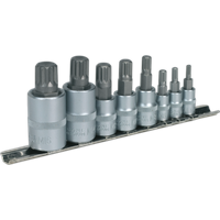 SEALEY Spline Socket Bit Set 8Pc 1/4", 3/8" & 1/2"sq Drive | AK6214 | GSF Car Parts
