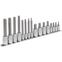 SEALEY Hex Socket Bit Set 16Pc 1/4" & 3/8"sq Drive | AK6219 | GSF Car Parts