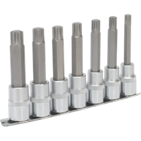 SEALEY Ribe Socket Bit Set 7Pc 1/2"sq Drive 100mm | AK6235 | GSF Car Parts