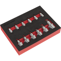 SEALEY Trx-Star* Socket Bit Set 12Pc Stubby 1/4", 3/8" & 1/2"sq Drive | AK6245 | GSF Car Parts