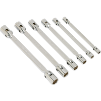 SEALEY Double Flexi-Head Socket Spanner Set 6Pc Fully Polished Metric | AK635 | GSF Car Parts