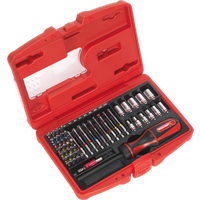 SEALEY Fine Tooth Ratchet Screwdriver & Accessory Set 51Pc | AK64903 | GSF Car Parts