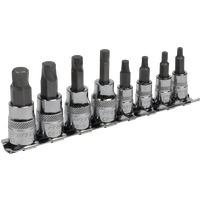 SEALEY Hex Socket Bit Set Lock-On™ 8Pc 1/4" & 3/8"sq Drive - Imperial | AK65602 | GSF Car Parts