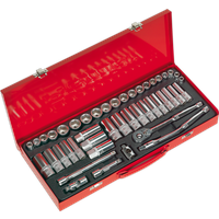 SEALEY Socket Set 45Pc 3/8"sq Drive 6Pt Walldrive® - Metric/imperial | AK692 | GSF Car Parts