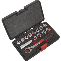 SEALEY Socket Set 14Pc Go-Through Low Profile Walldrive® Metric | AK6926 | GSF Car Parts