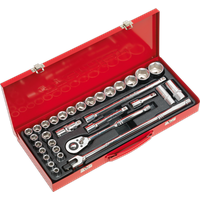 SEALEY Socket Set 32Pc 1/2"sq Drive 6Pt Walldrive® - Metric/imperial | AK693 | GSF Car Parts