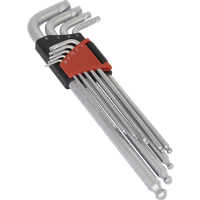 SEALEY Ball-End Hex Key Set 9Pc Extra-Long Lock-On™ - Metric | AK7180 | GSF Car Parts