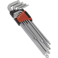 SEALEY Ball-End Hex Key Set 9Pc Extra-Long Lock-On™ Imperial | AK7181 | GSF Car Parts