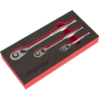 SEALEY Ratchet Wrench Set 3Pc Pear-Head Flip Reverse - Premier Platinum | AK7933 | GSF Car Parts
