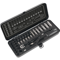SEALEY Socket Set 32Pc 1/4"sq Drive 6Pt Walldrive® Metric Black Series | AK7970 | GSF Car Parts