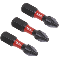 SEALEY Pozi #2 Impact Power Tool Bits 25mm - 3Pc | AK8208 | GSF Car Parts