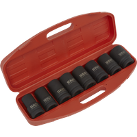 SEALEY Impact Socket Set 8Pc Deep 1"sq Drive - Metric | AK888M | GSF Car Parts