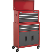 SEALEY Topchest & Rollcab Combination 6 Drawer With Ball-Bearing Slides- Red | AP2200BB | GSF Car Parts
