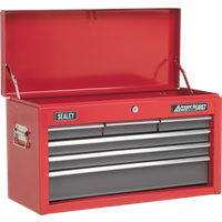 SEALEY Topchest 6 Drawer With Ball-Bearing Slides - Red/grey | AP2201BB | GSF Car Parts