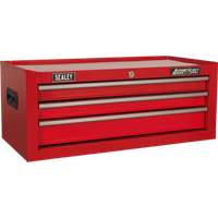 SEALEY Mid-Box Tool Chest 3 Drawer With Ball-Bearing Slides - Red | AP223 | GSF Car Parts