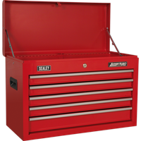 SEALEY Topchest 5 Drawer With Ball-Bearing Slides - Red | AP225 | GSF Car Parts