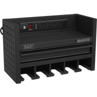 SEALEY Power Tool Storage Rack With Drawer & Power Strip | AP22SRBE | GSF Car Parts
