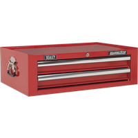 SEALEY Mid-Box 2 Drawer Tool Chest With Ball-Bearing Slides - Red | AP26029T | GSF Car Parts
