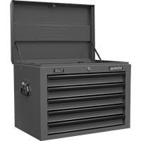 SEALEY Topchest 5 Drawer With Ball-Bearing Slides - Grey/black | AP26059TG | GSF Car Parts