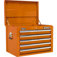 SEALEY Topchest 5 Drawer With Ball-Bearing Slides - Orange | AP26059TO | GSF Car Parts