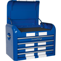 SEALEY Topchest 4 Drawer Retro Style - Blue With White Stripes | AP28104BWS | GSF Car Parts