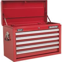 SEALEY Topchest 5 Drawer With Ball-Bearing Slides - Red | AP33059 | GSF Car Parts