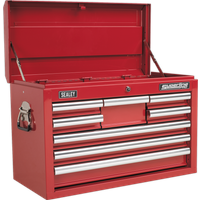 SEALEY Topchest 8 Drawer With Ball-Bearing Slides - Red | AP33089 | GSF Car Parts