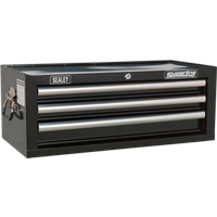SEALEY Mid-Box Tool Chest 3 Drawer With Ball-Bearing Slides - Black | AP33339B | GSF Car Parts