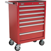 SEALEY Rollcab 7 Drawer With Ball-Bearing Slides - Red | AP33479 | GSF Car Parts