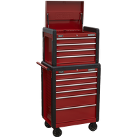 SEALEY Topchest 4 Drawer & Rollcab 6 Drawer Combination | AP3410STACK | GSF Car Parts