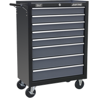SEALEY Rollcab 8 Drawer With Ball-Bearing Slides - Black/grey | AP3508TB | GSF Car Parts