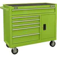 SEALEY Rollcab 6 Drawer With Ball Bearing Slides - Green | AP4106HV | GSF Car Parts