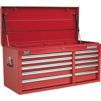 SEALEY Topchest 10 Drawer With Ball-Bearing Slides Heavy-Duty - Red | AP41110 | GSF Car Parts