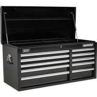 SEALEY Topchest 10 Drawer With Ball-Bearing Slides Heavy-Duty - Black | AP41110B | GSF Car Parts