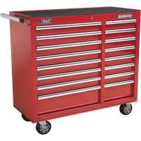 SEALEY Rollcab 16 Drawer With Ball-Bearing Slides Heavy-Duty - Red | AP41169 | GSF Car Parts
