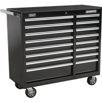 SEALEY Rollcab 16 Drawer With Ball-Bearing Slides Heavy-Duty - Black | AP41169B | GSF Car Parts