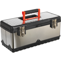 SEALEY Stainless Steel Toolbox 505mm With Tote Tray | AP505S | GSF Car Parts