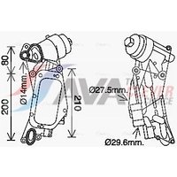 Engine Oil Cooler Ava Fits: SAAB 9-5
