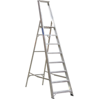 SEALEY Aluminium Step Ladder 8-Tread Industrial Bs En 131 | AXL8 | GSF Car Parts