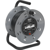 SEALEY Cable Reel 25M 4 X 230V 2.5mm² Thermal Trip | BCR2525 | GSF Car Parts