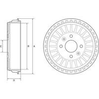 Delphi Smart Forfour Rear Brake Drum | BF620 | GSF Car Parts